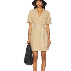 Rails Tan Natalie Mini Wrap Dress in Olive - Size: Medium